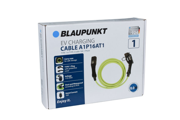 Blaupunkt ladekabel 1 fase Type 1 16A